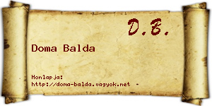 Doma Balda névjegykártya